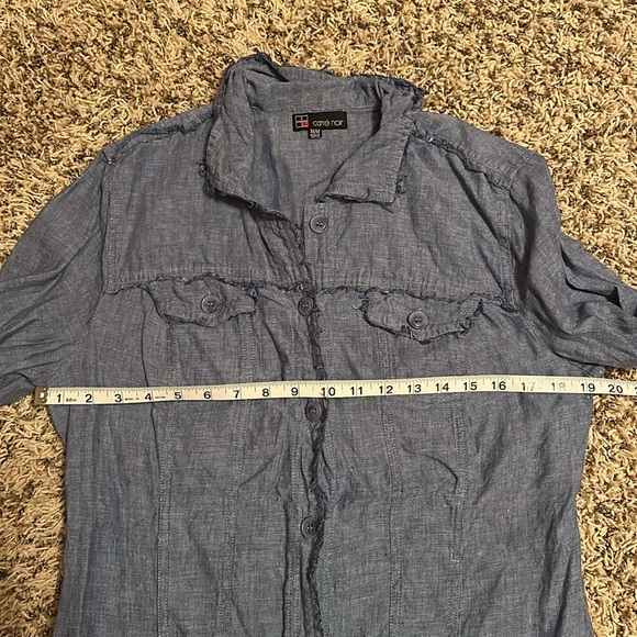 Carre Noir Linen Button Front Shirt - Picture 7 of 7